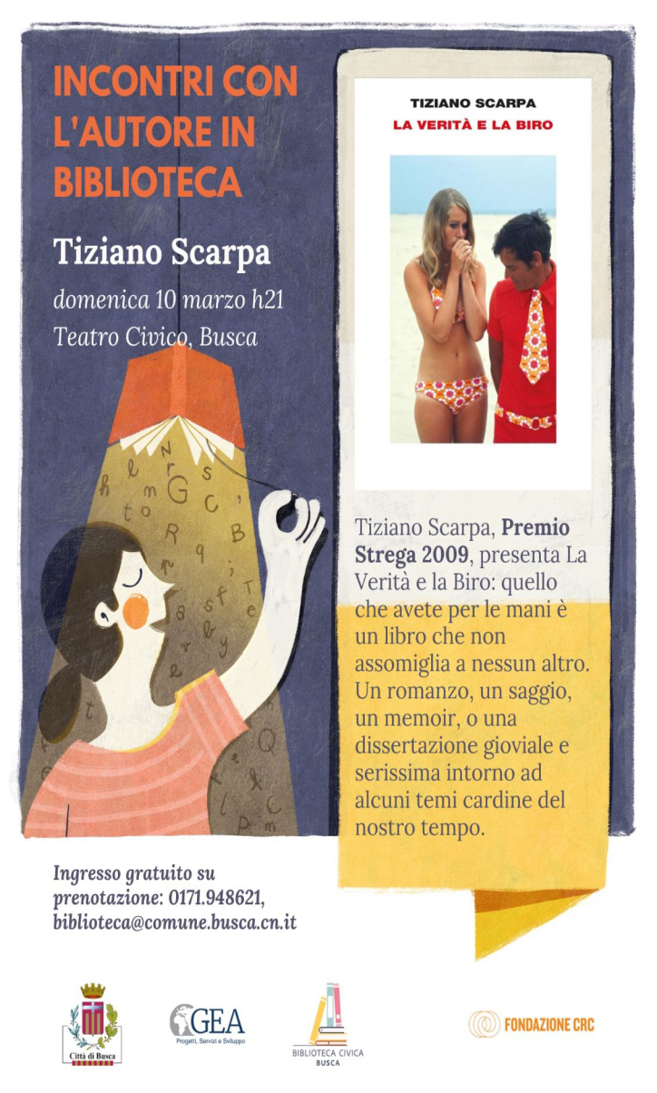 Domenica in città il Premio Strega Tiziano Scarpa